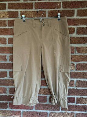 athleta cropped / capris pants * tan * size 8 * pockets *